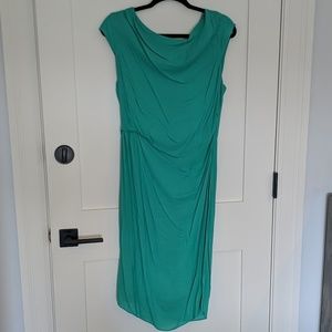 Reiss green fitted dress with feature back panel